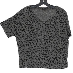 Rails Top Linen Leopard Y2K Boho Coastal Grandma Soft Grunge Classic Gray Medium